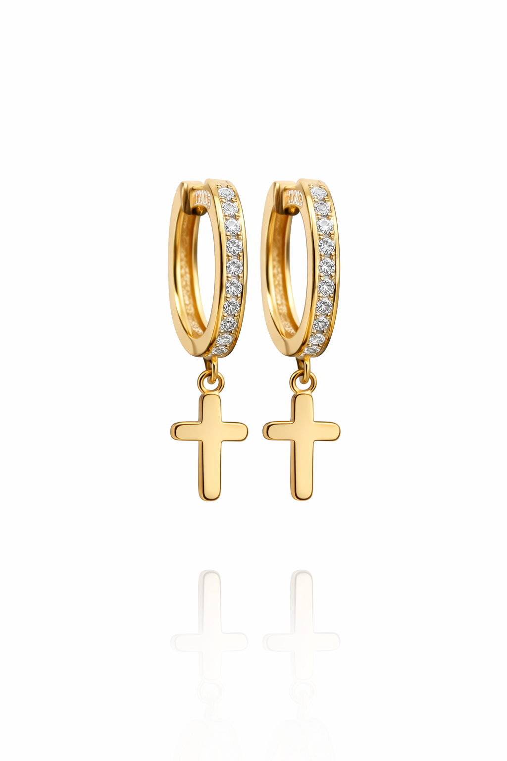 10KT CROSS PENDANT EARRINGS Size  Weigth 1.8GR