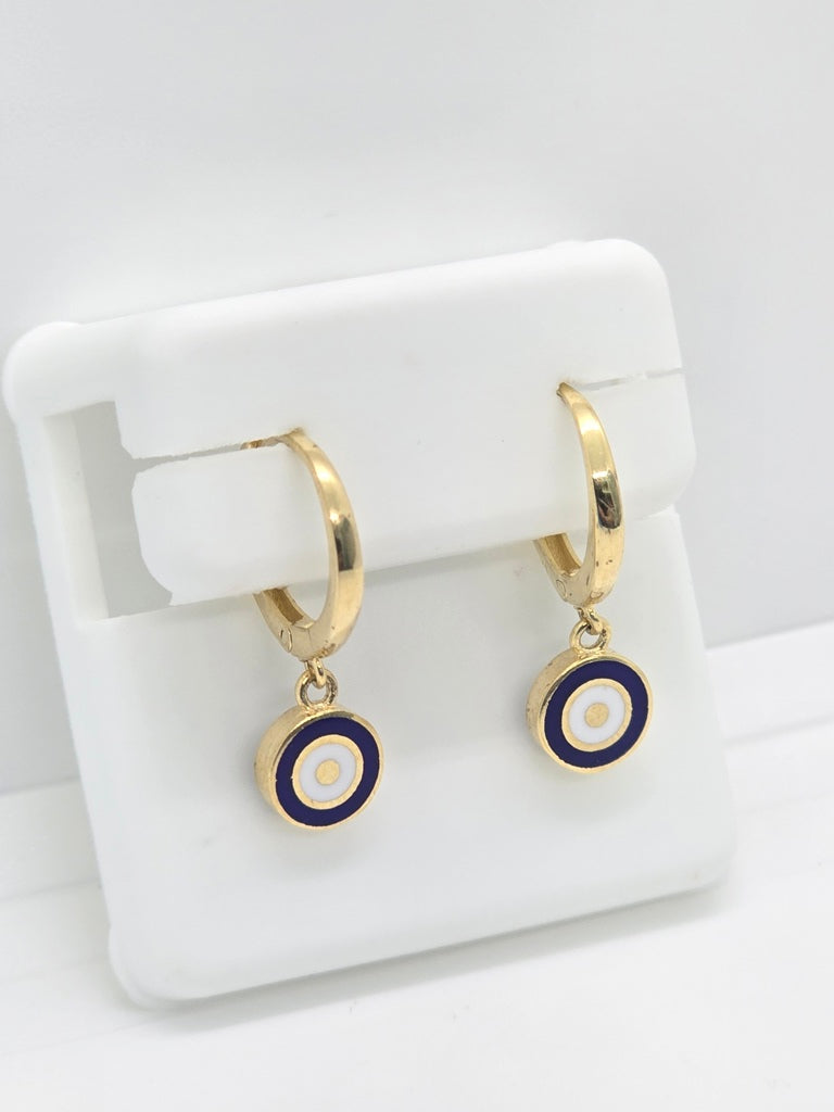 10KT PURPLE TARGET HOOP EARRINGS