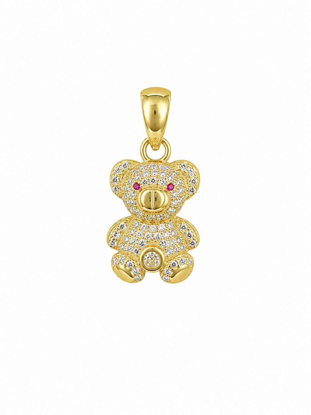 14KT SMALL CZ BEAR PENDANT Weight 1.6GR