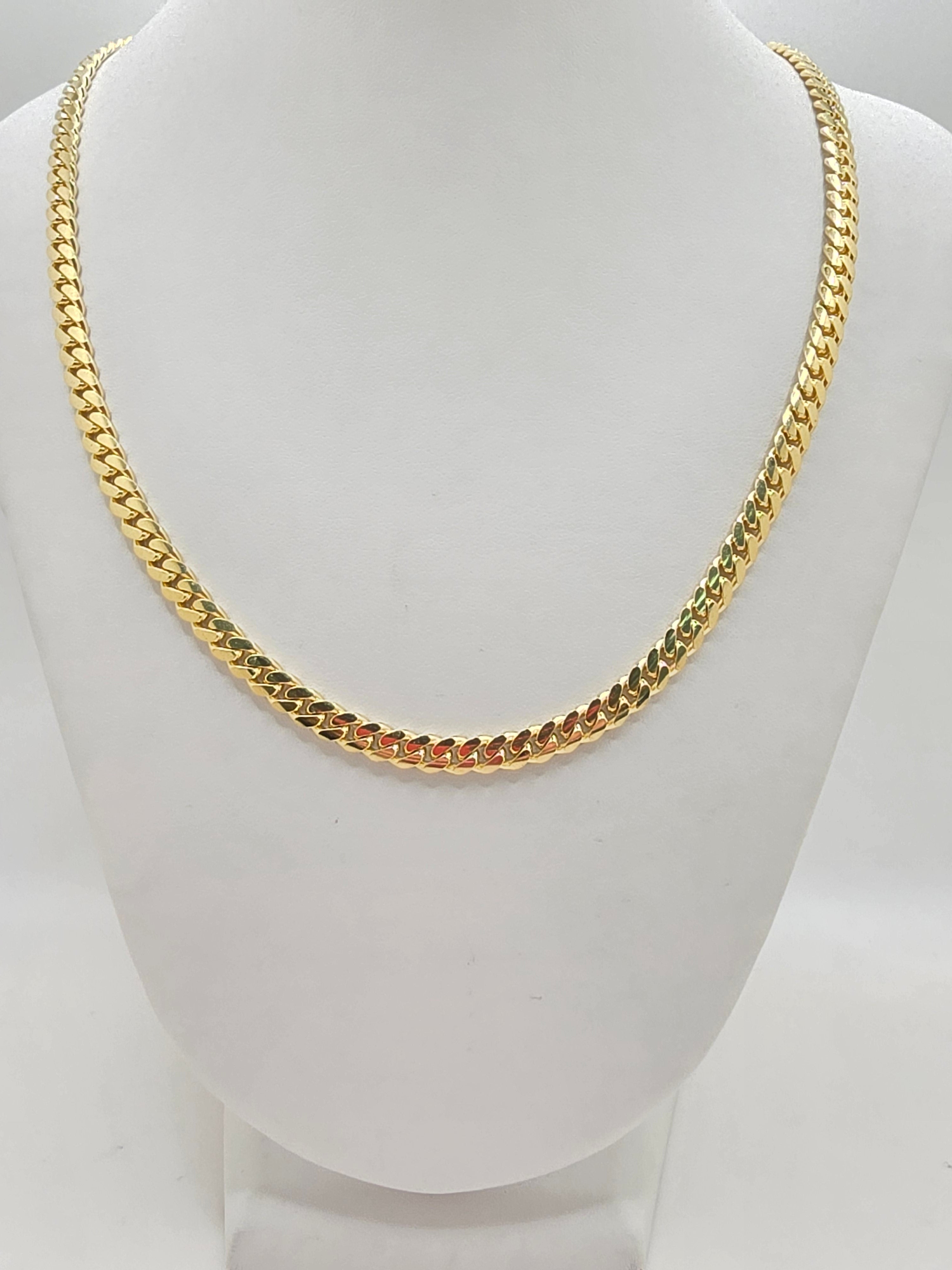 10KT SOLID MIAMI CUBAN CHAIN Size 20INCH 4MM Weight 23.5GR