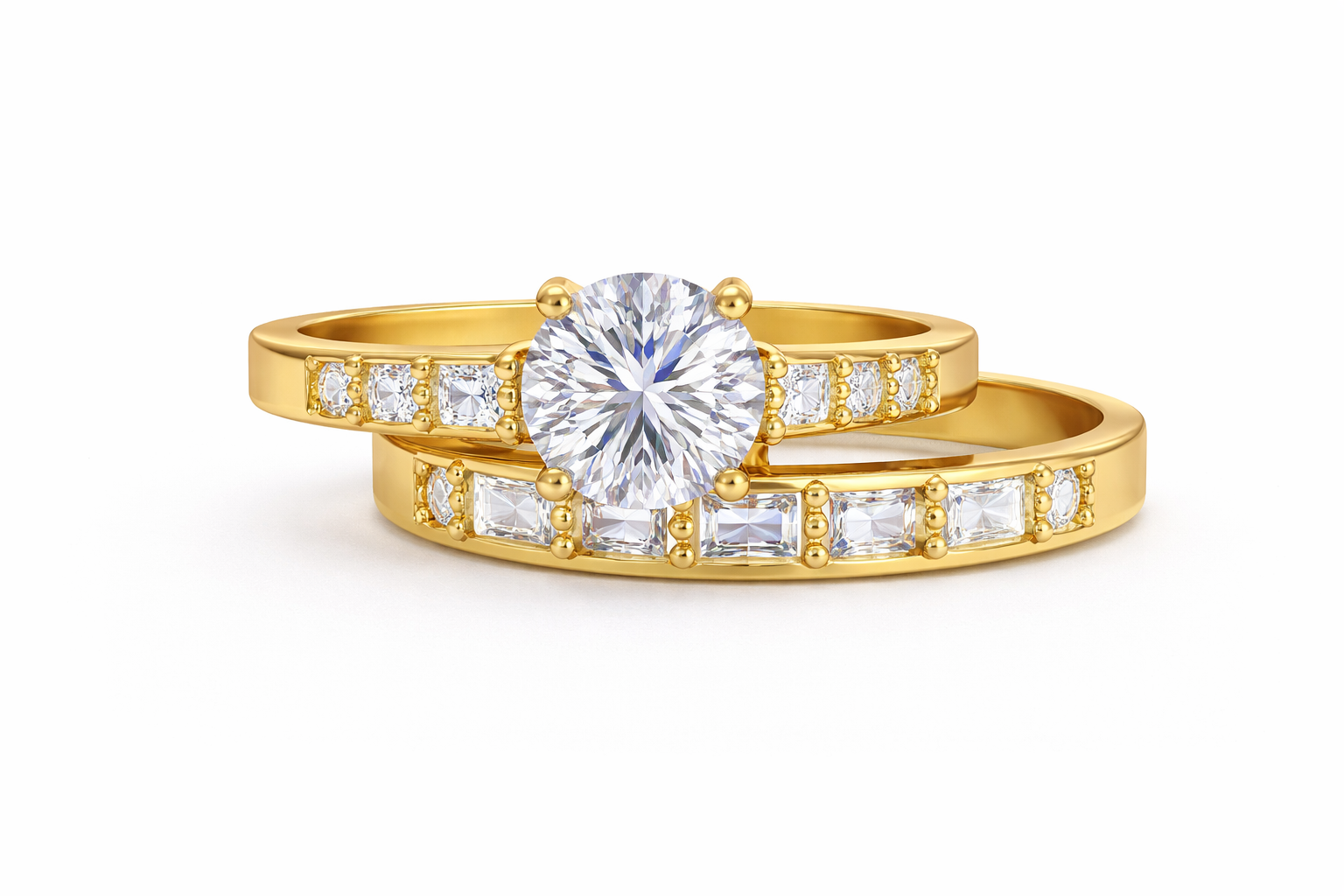 10KT CLASSIC ENGAGEMENT WOMAN'S RING Size 7.5 Weigth 5.1GR