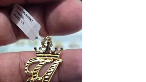 1OKT ABC LETTERS CROWNED Y PENDANT Size SMALL Weigth 2.3 GRS