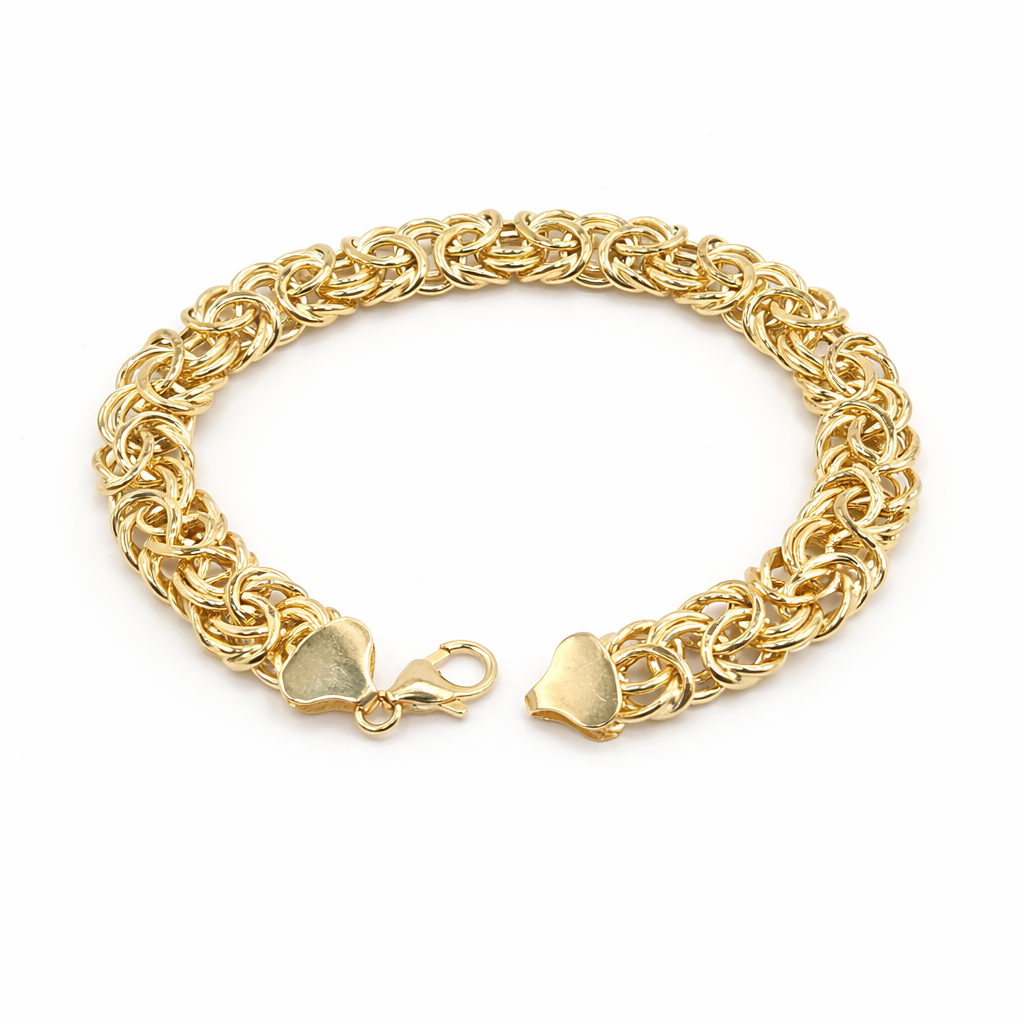 10KT  BYZENTINE BRACELET Size 8INCH 10MM Weigth 12.1GR