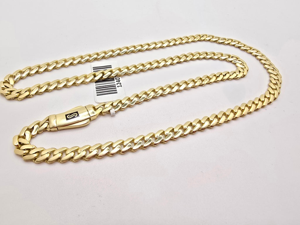 10KT PLAIN CERTIFIED MONACO CHAIN Size 5MM 18INCH Weight 11.5GR