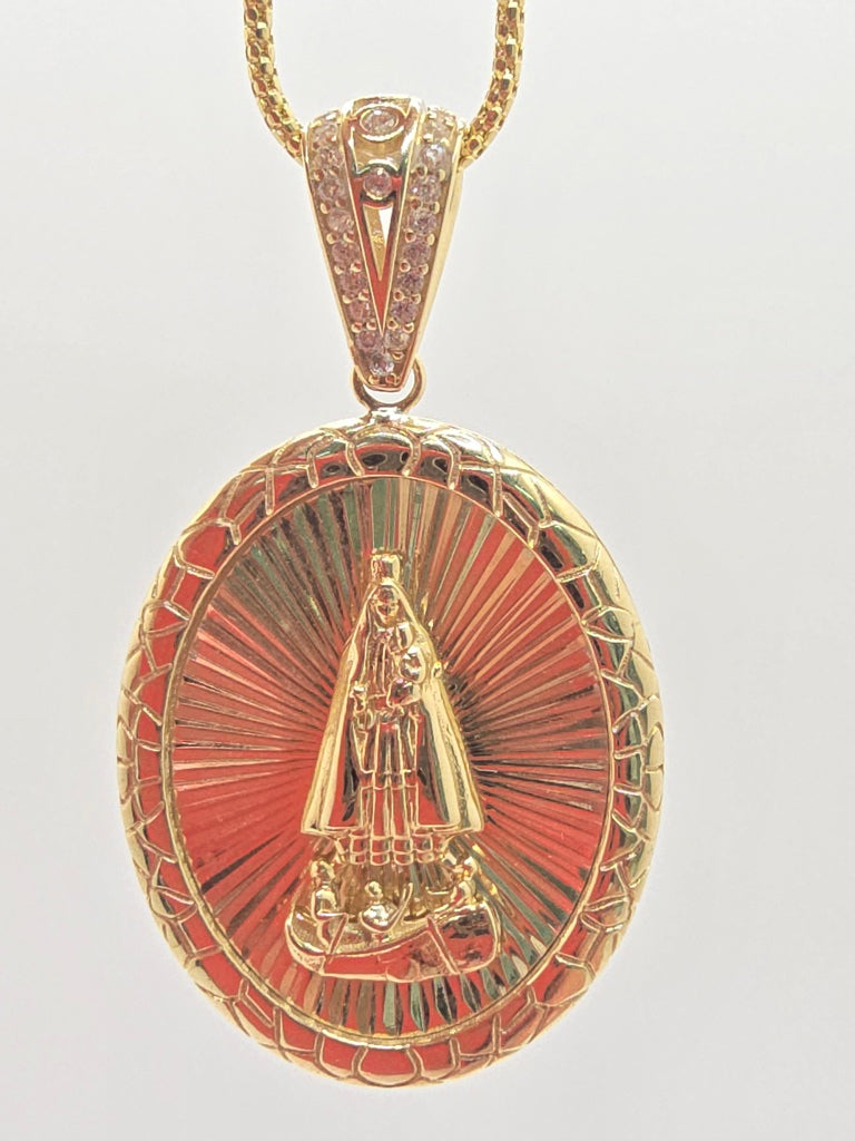 10KT LARGE OVAL CARIDAD PENDANT Weight 13GR