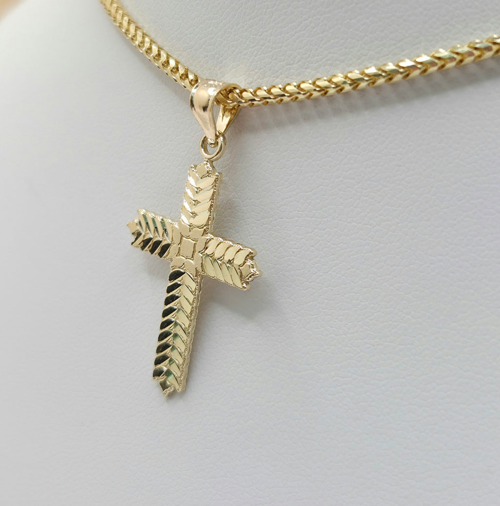 10KT SMALL DIAMOND CUT CROSS PENDANT  Weight 1.3GR