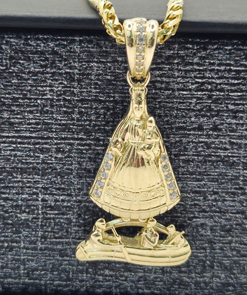 14KT CZ DETAIL SMALL CARIDAD PENDANT Weight 2.3GR