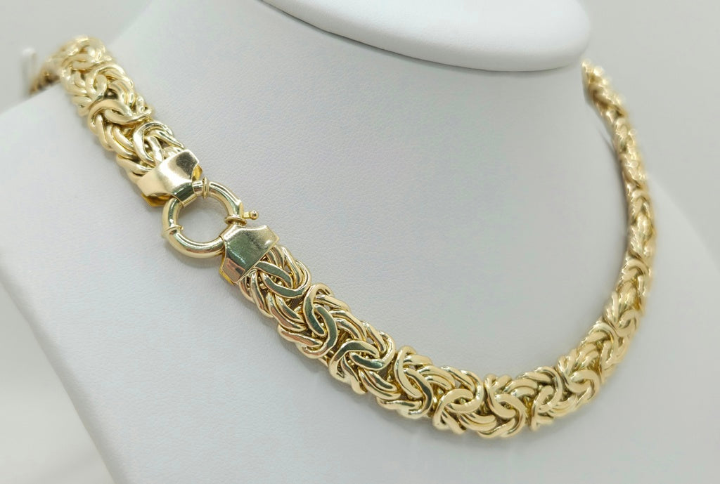 10KT DEGRADING BYZENTINE NECKLACE Size 18INCH Weight 44.5GR