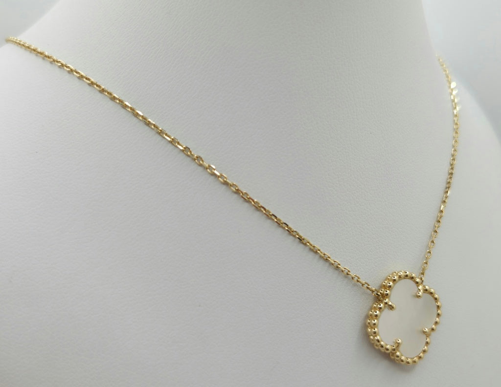 14KT WHITE CLOVER CHAIN  Size 18INCH Weight 6.1GR