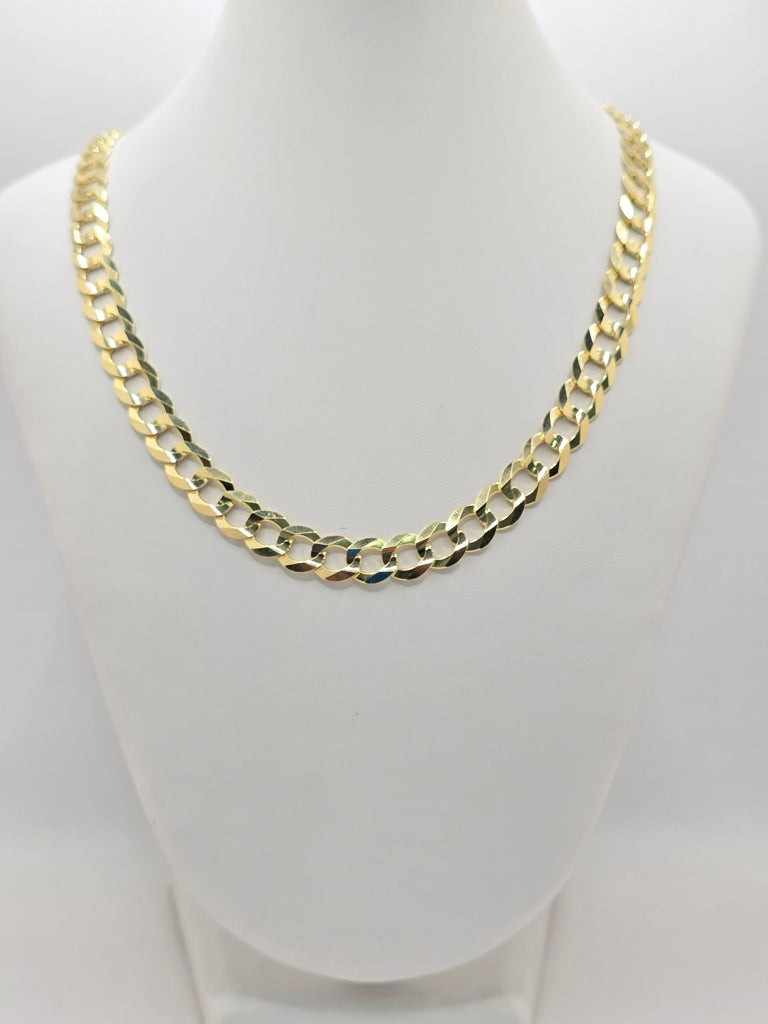 10KT SOLID CUBAN CURB FLAT CHAIN Size 8.5MM 24IN Weigth 39.8GRS