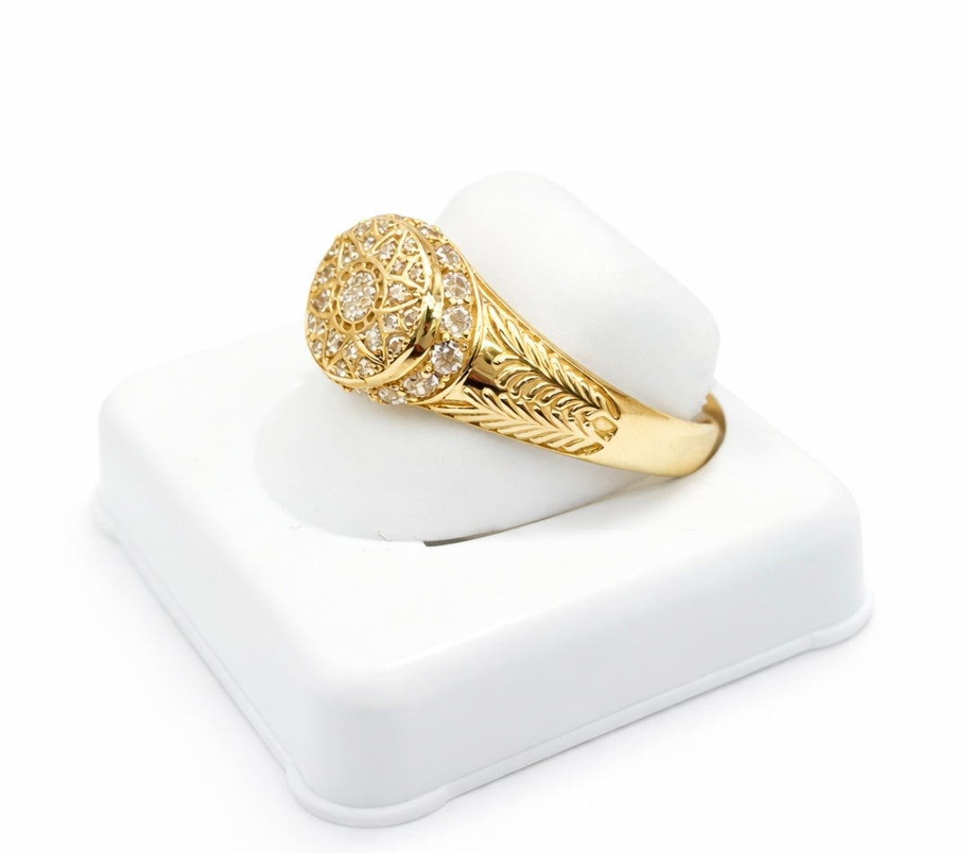 10KT EXTRA SMALL ROUND ROSETTA RING Size 11.5 Weigth 2.3GR