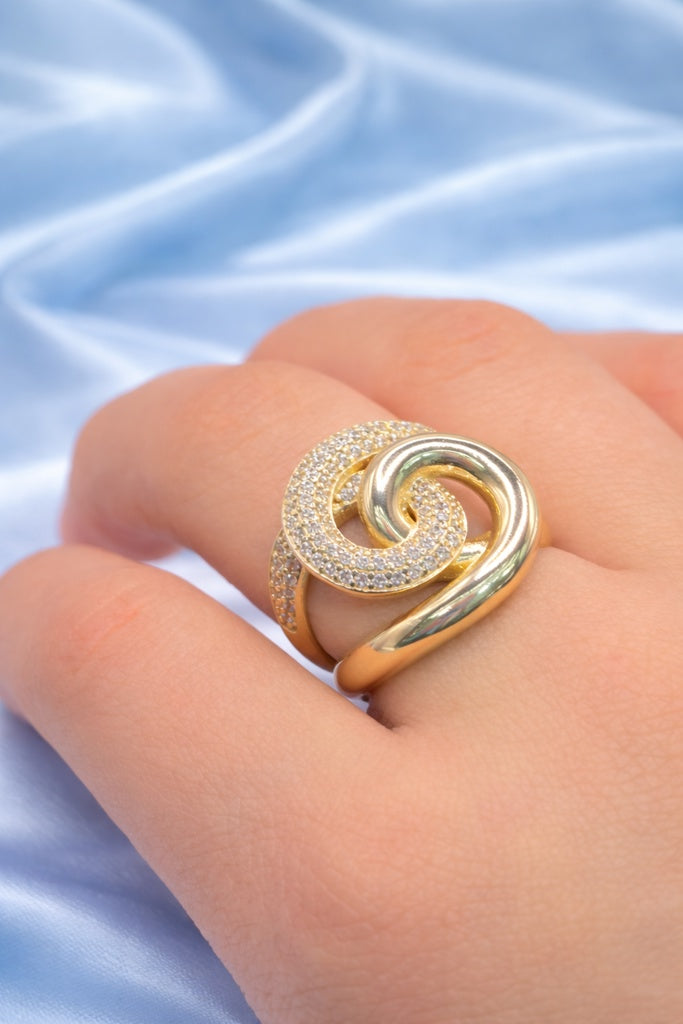 10KT MODERN CZ SPIRAL WOMAN'S RING Size 8 Weigth 4GR