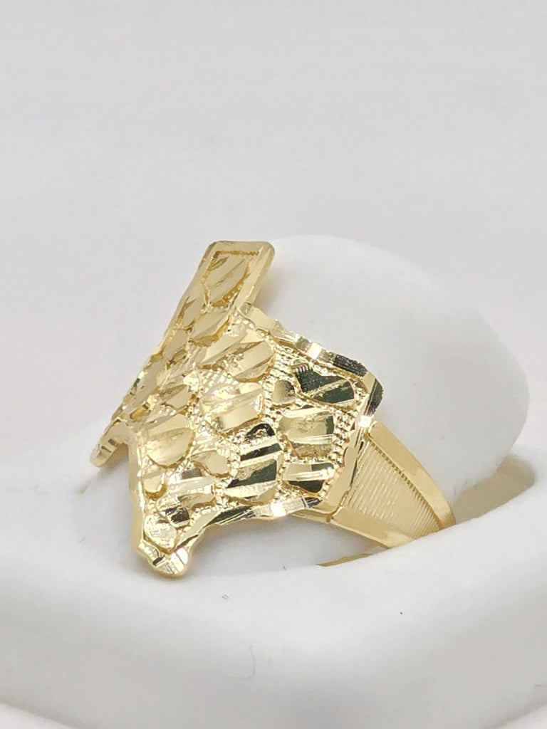 10KT TEXAS MAP NUGGETS RING Size 9 Weigth 5.2GR