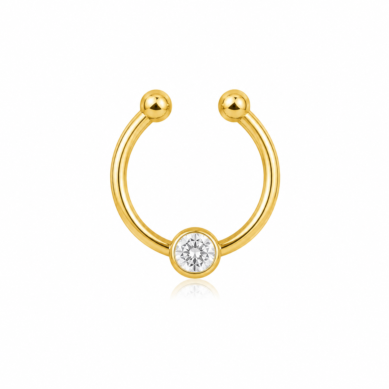 10KT BULLY NOSE EARRINGS+PIERCING Size S REF-123389