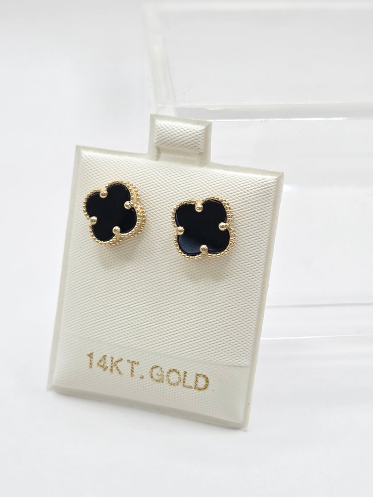 14KT FLOWER EARRINGS Size MEDIUM Weigth 1.8GR