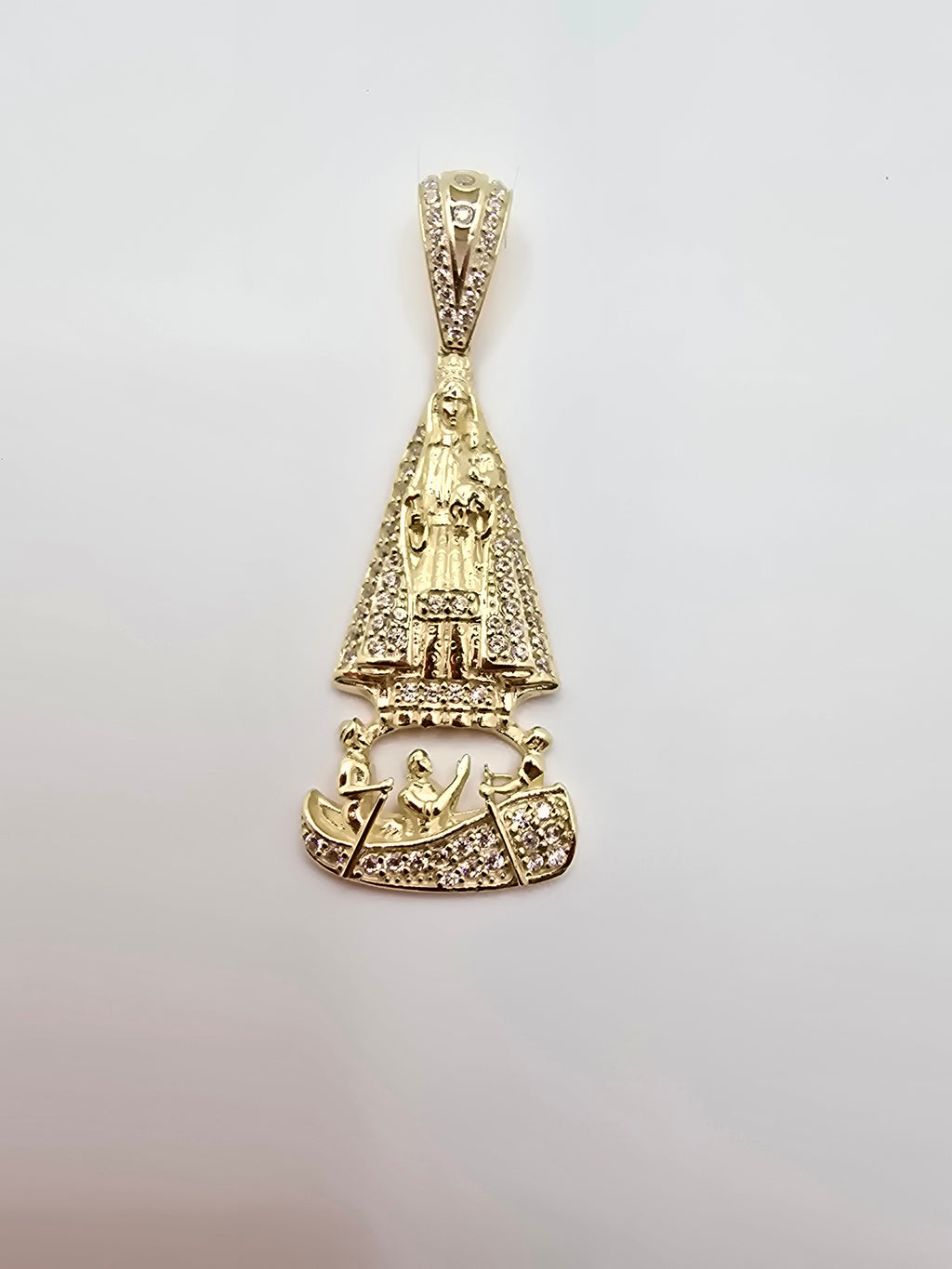 10KT SMALL CZ CARIDAD PENDANT  Weight 3.1GR