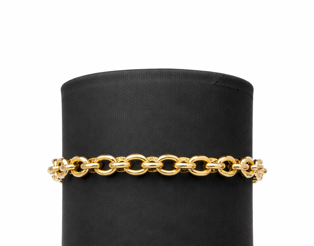 14KT MODERN ROLO BRACELET Size 7INCH  Weigth 6.7GR