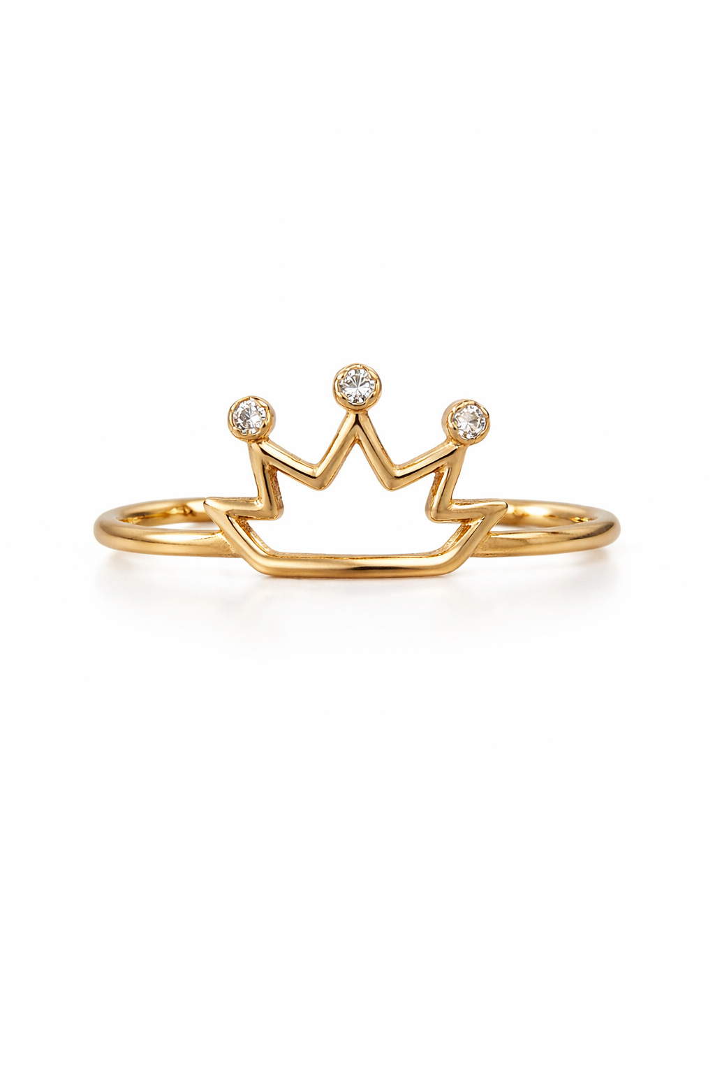 14KT DELICATE SMALL QUEEN CROWN SILHOUETTE RING Size 7 Weight 0.9GR