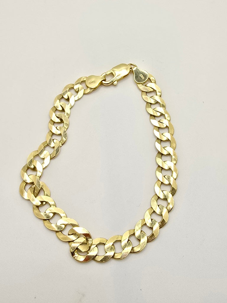 10KT CUBAN CURB BRACELET Size 9INCH 9MM Weight 14.6GR