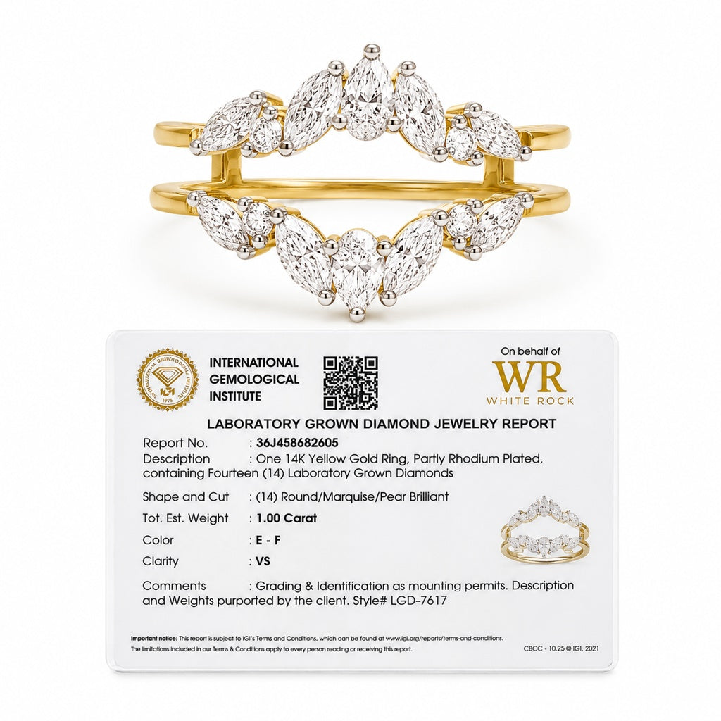 14KT LAB GROWN DIAMOND ENGAGMENT RING+DIAMOND Size SIZE 7