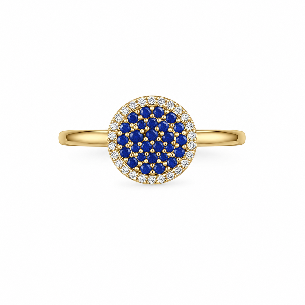10KT DELICATE COLORS CZ CIRCLE RING Size 6.5-7-7.5 Weigth 2GR