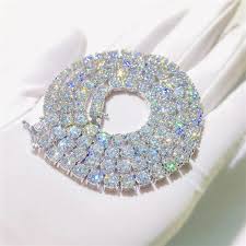 925 48CTW MOISSANITE TENNIS CHAIN  Size 24INCH 4MM