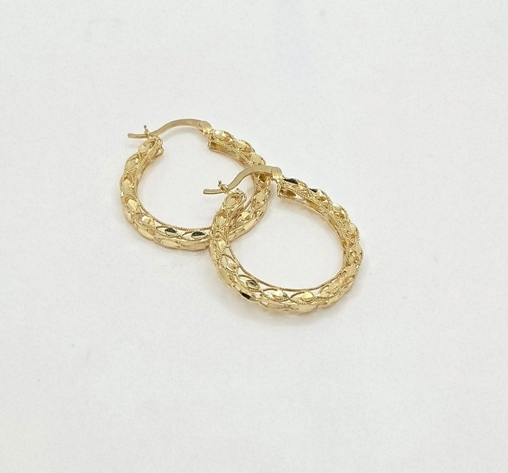 10KT MODERN TURKISH HOOPS EARRINGS Size 1 Weight 2.3GR