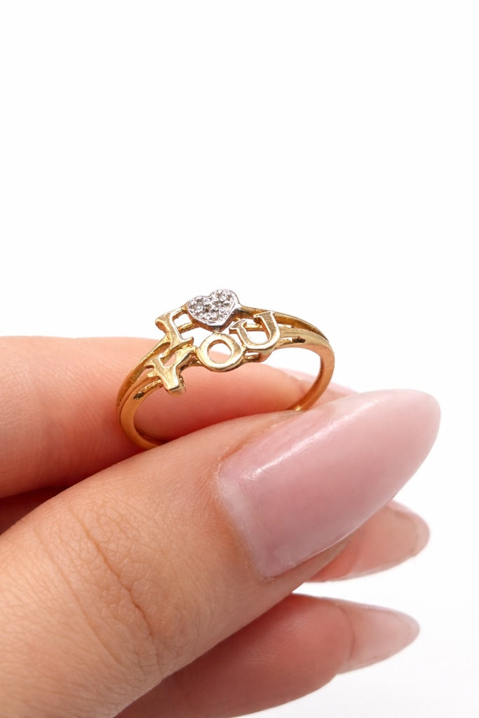 10KT "I LOVE YOU" DIAMOND WOMAN'S RING Size 7 Weight 1.3GR