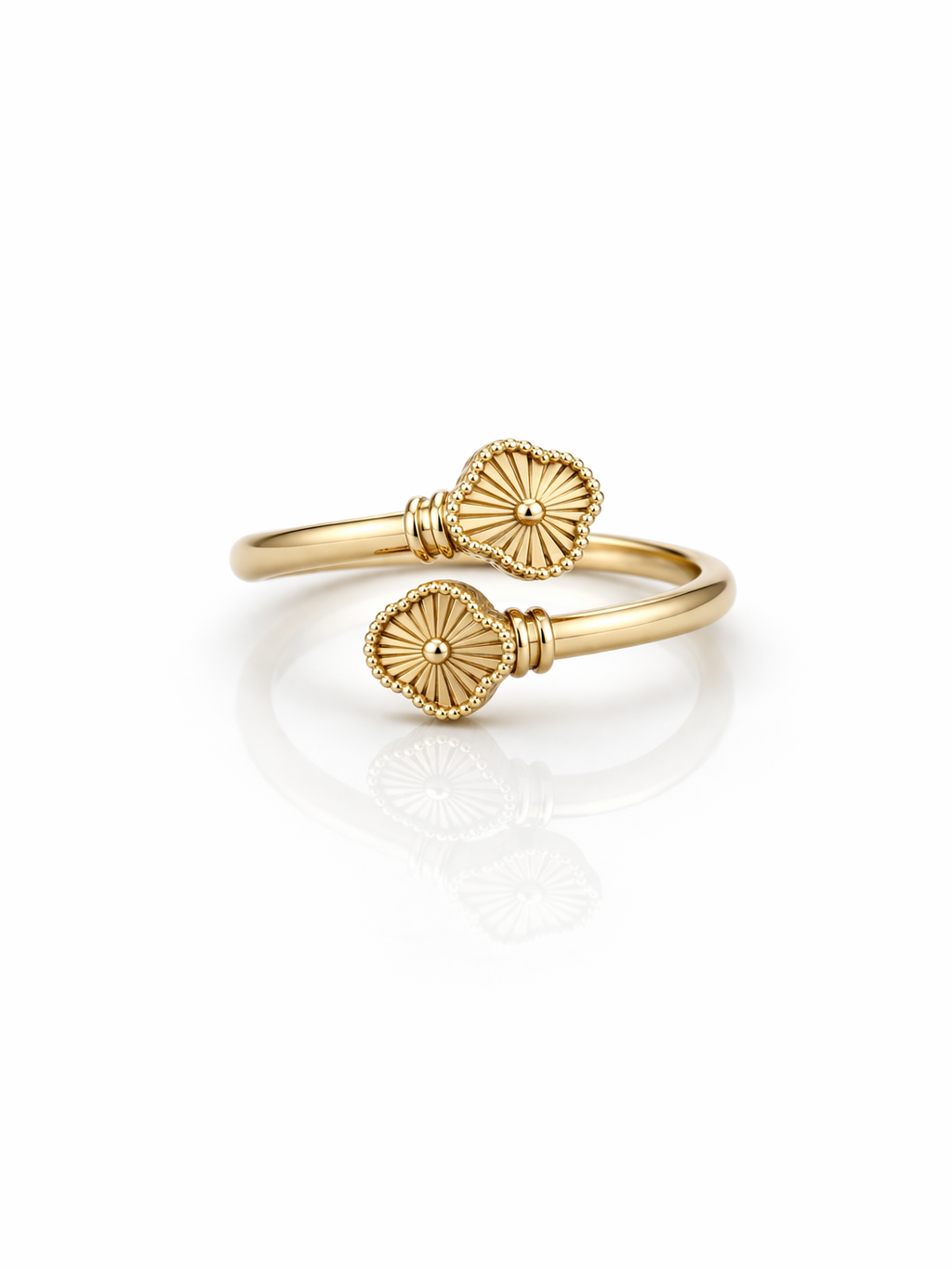 10KT FLOWER RING+WOMAN Size 7/7.5/8 Weigth 2.2GR