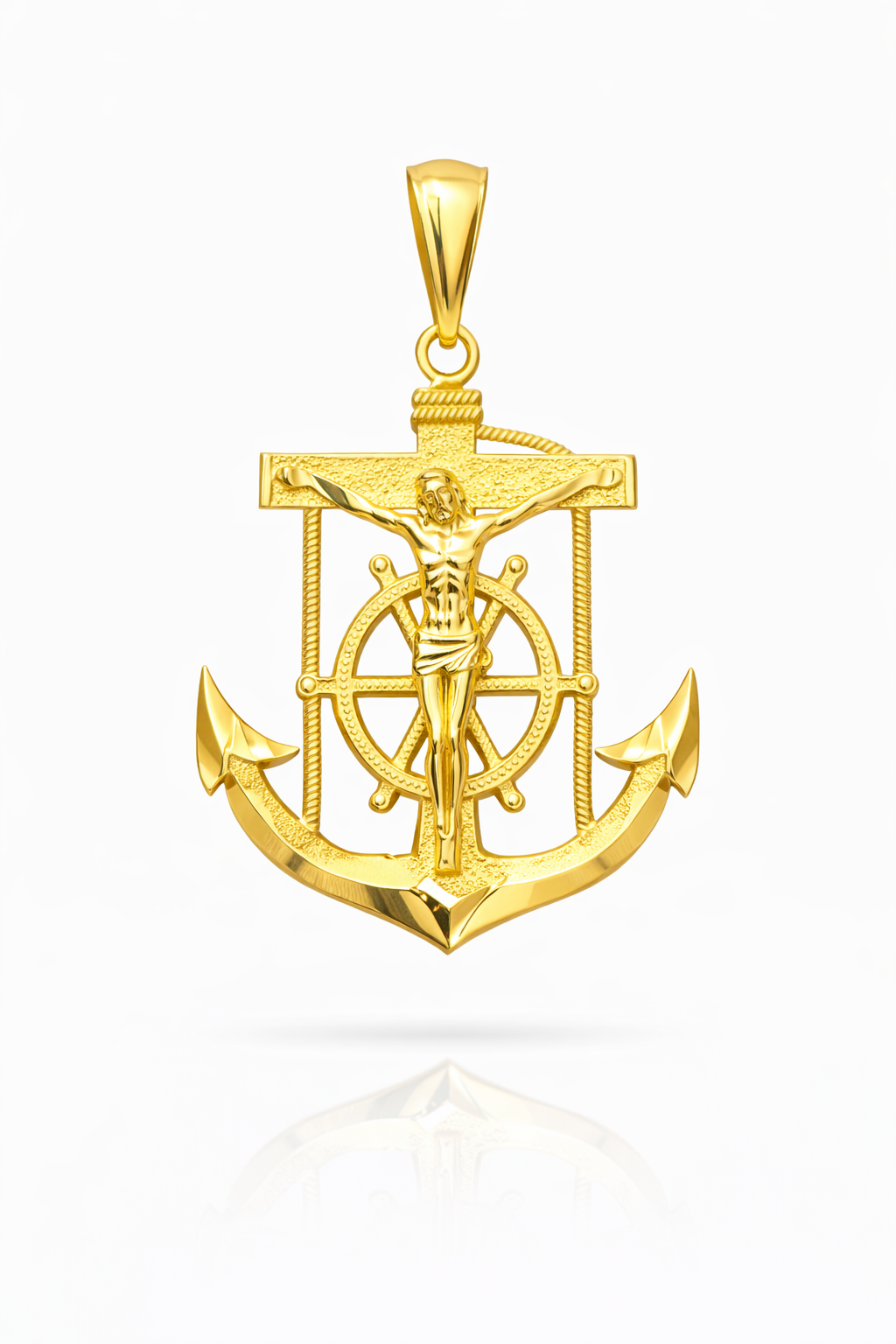 10KT JESUS ON ANCHOR PENDANT   Weigth 4.1GR