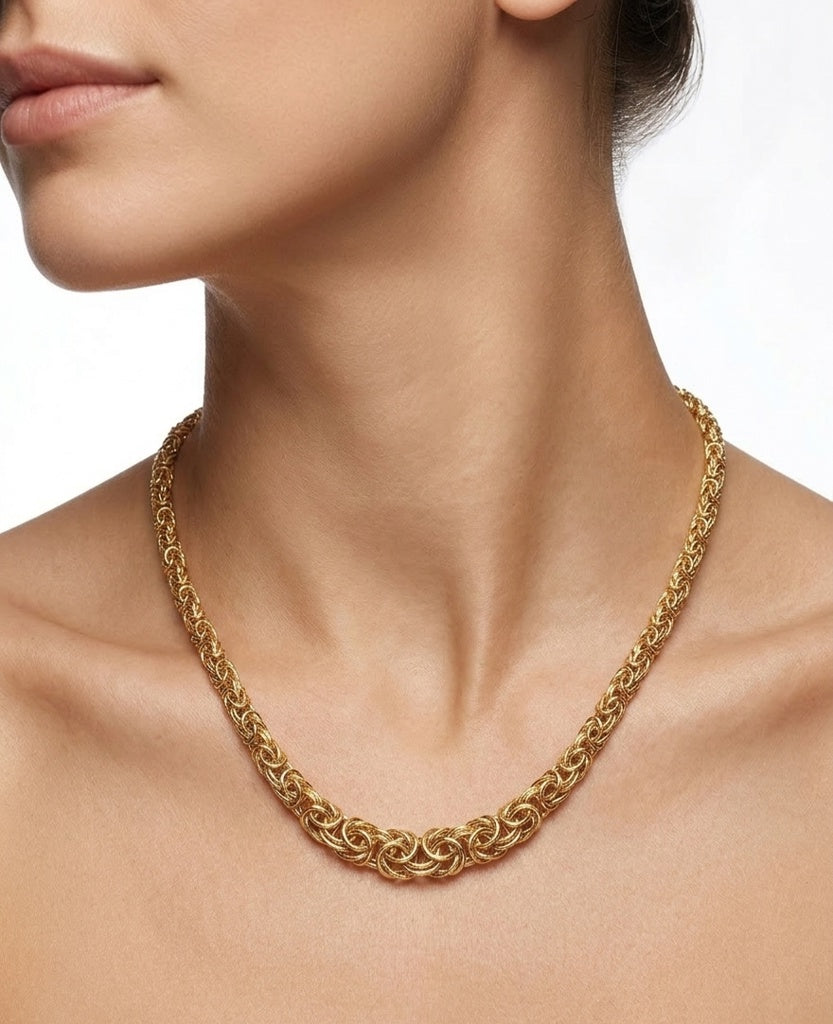 14KT MODERN BYZENTINE NECKLACE Size 18INCH  Weigth 12.3GR