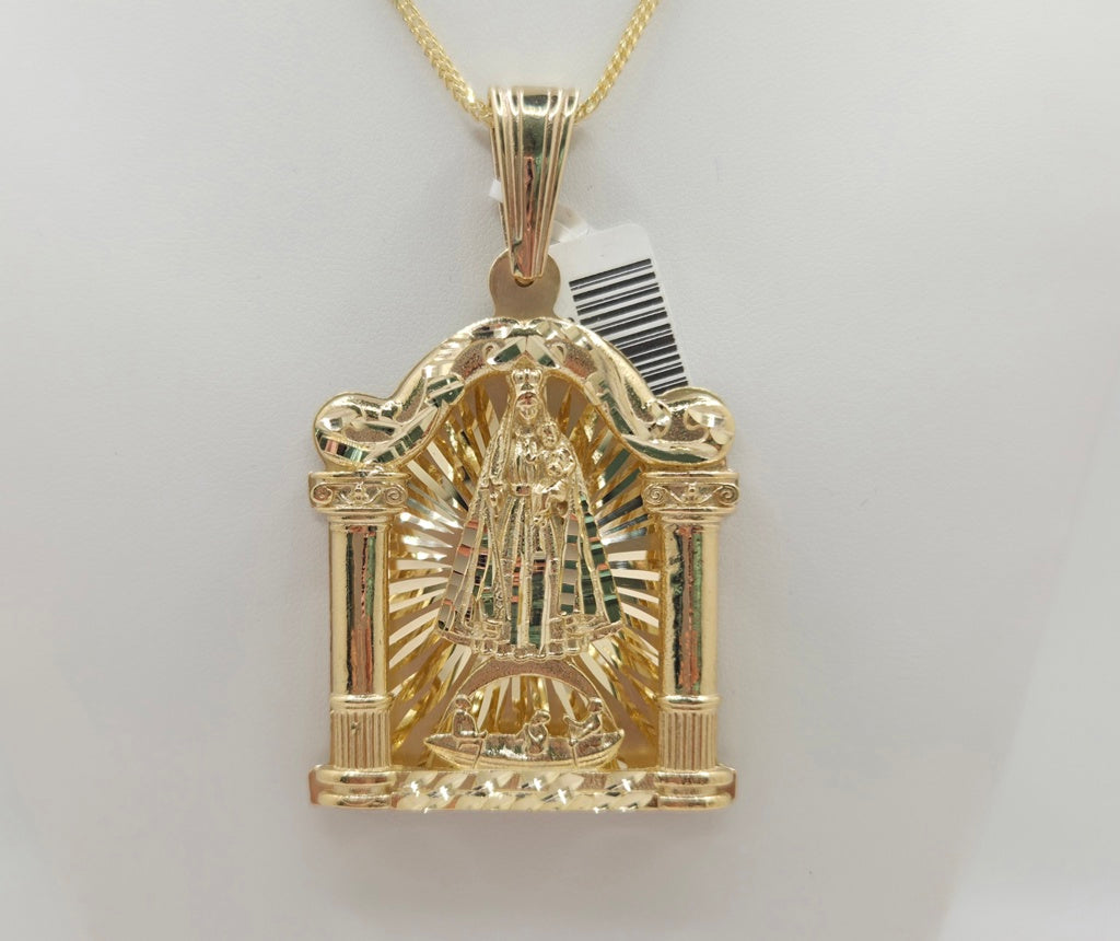 10KT SOLID CARIDAD PENDANT IN HOUSE STYLE  Size LARGE Weight 24.9GR