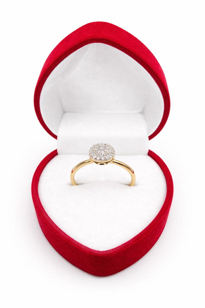 10KT  ROUND DIAMOND PROMISE RING Size 8.5 Weigth 1.4GR