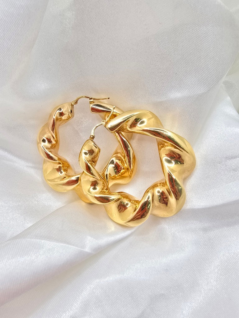14KT MEDIUM SIREN HOOPS EARRINGS Weight 11.7GR