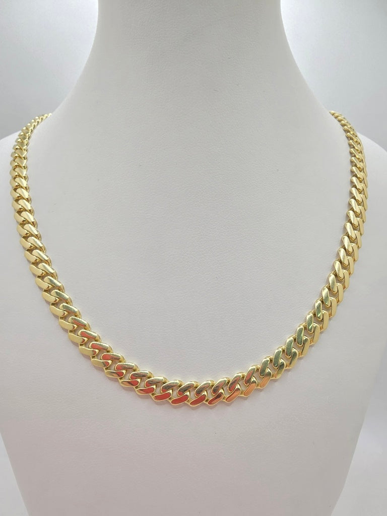 10KT CERTIFIED PLAIN MONACO CHAIN Size 24INCH 6.5MM Weight 18.4GR