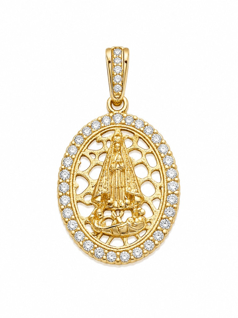 10K VIRGEN DE LA CARIDAD PENDANT Size