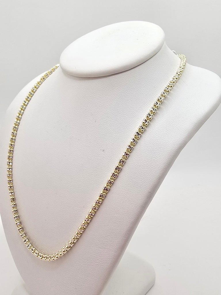 10KT ICE CHAIN 3MM 16INCH WEIGHT 12.4GR