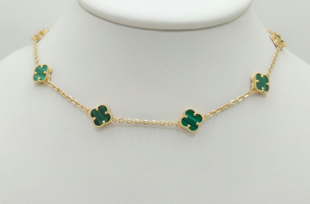 14KT FLOWER CHAIN Size 16INCH Weigth 7GR