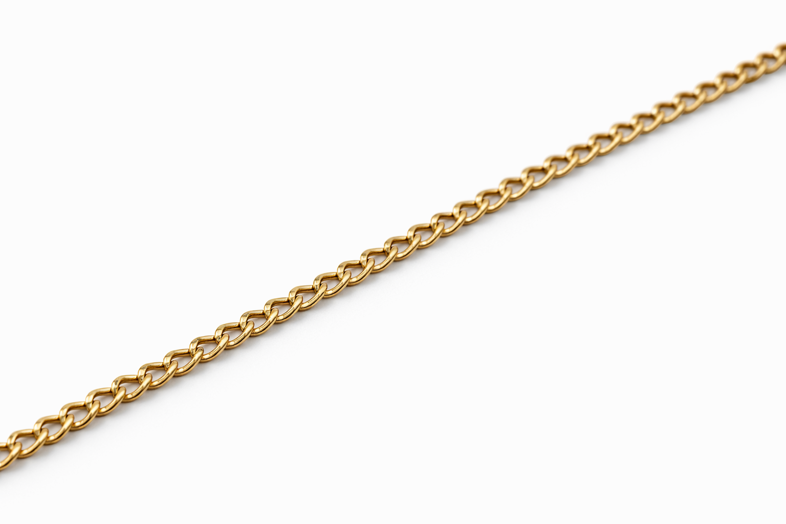 10KT HOLLOW CUBAN CURB FLAT CHAIN Size 20INCH 2MM Weight 2.1GR