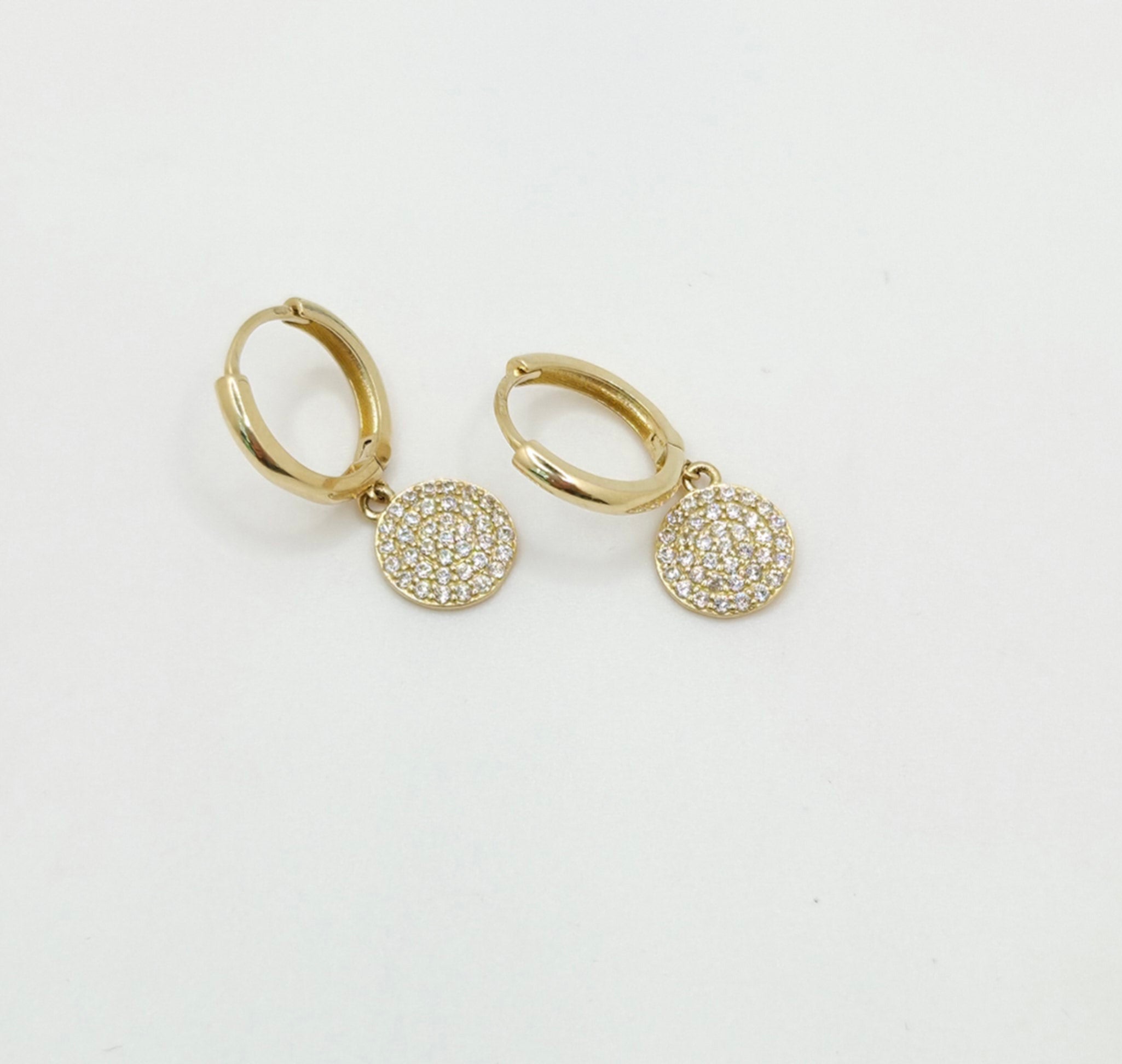 10KT DELICATE CZ ROUND PENDANTS EARRINGS Weight 1.8GR