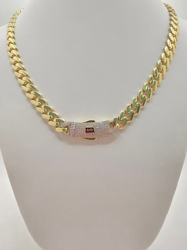 10KT CERTIFIED MONACO CHAIN CZ CLOSURE Size 22INCH 8MM Weight 22.1GR
