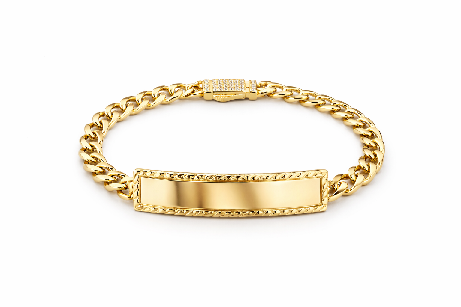 10KT CUBAN BABY ID BRACELET  Size 6IN 5MM Weigth 5.8GRS