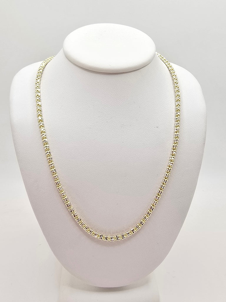 10KT ICE CHAIN 3MM 16INCH WEIGHT 12.4GR