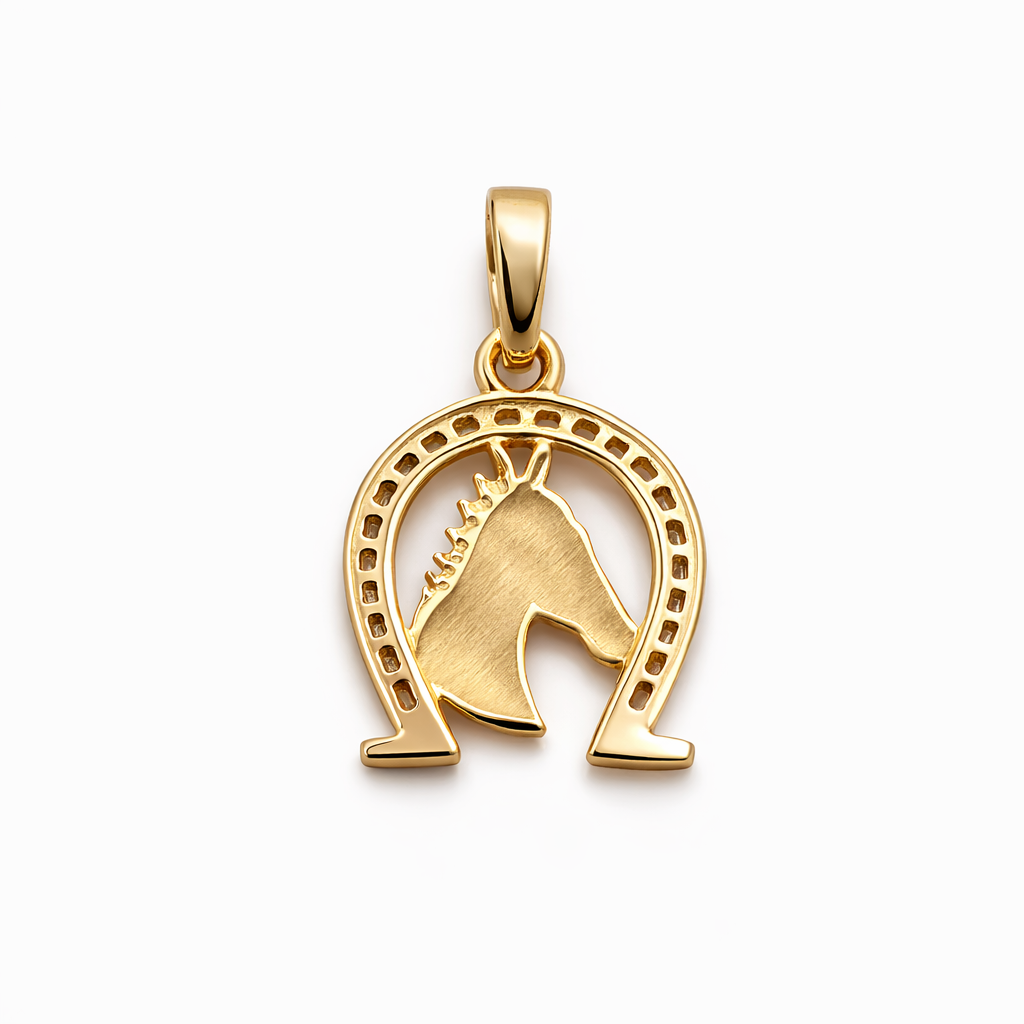 10KT SMALL HORSE  DIAMOND PENDANT Weigth 1GR