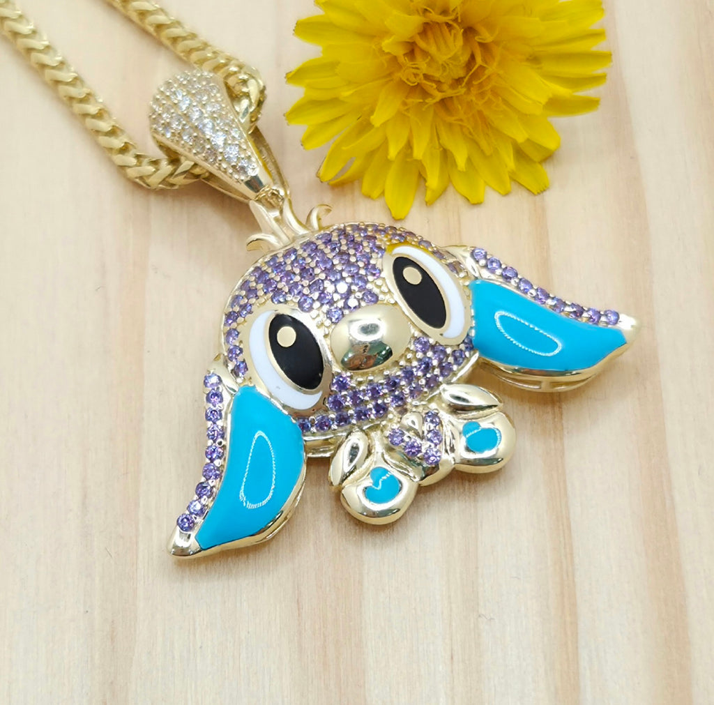 10KT CZ PURPLE STITCH PENDANT Weight 5.5GR