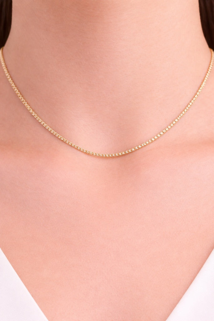 14KT HOLLOW FRANCO CHAIN Size 22INCH 2MM Weight 3.9GR