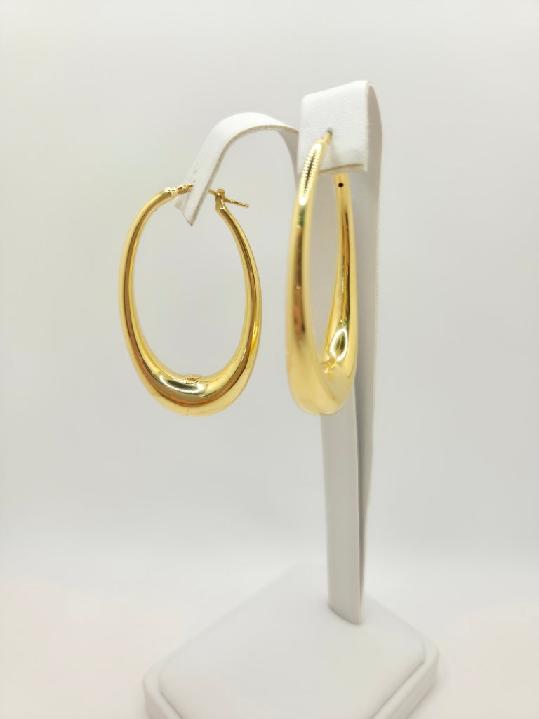 10KT LARGE MODERN OVAL HOOPS EARRINGS Weight 7.8GR