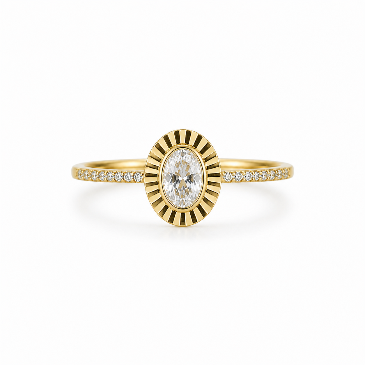 10KT CZ ROUND RING Size 7 Weigth 1.3GR