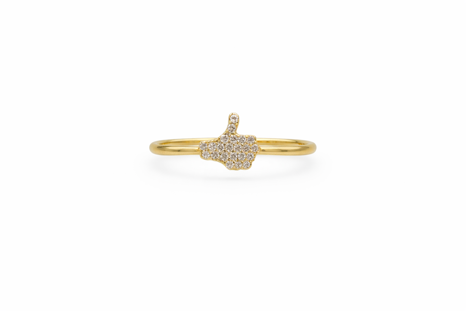 14KT DELICATE CZ LIKE HAND RING Size 7 Weigth 1.1GR