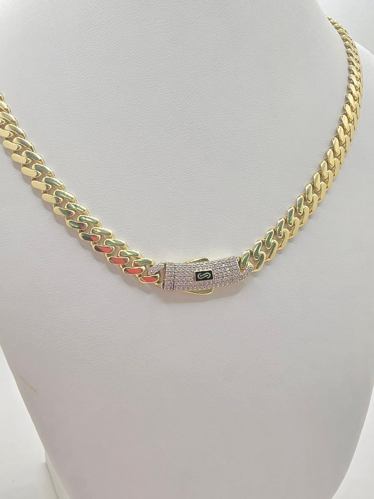 10KT CERTIFIED MONACO CHAIN CZ CLOSURE  Size 22INCH 6.5MM Weight 16.7GR